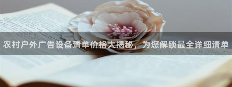 杏宇平台注册登录：农村户外广告设备清单价格大揭秘，为您解锁最全详细清单