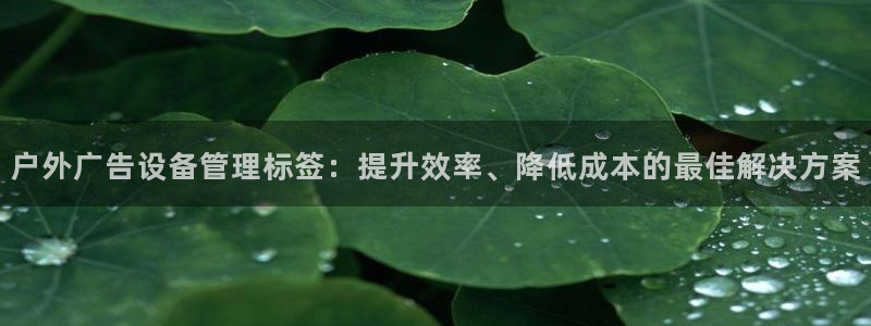 杏宇平台总代理电话：户外广告设备管理标签：提升效率、降低成本的最佳解决方案