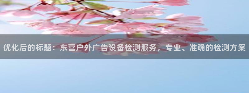 杏宇平台登录步骤图：优化后的标题：东营户外广告设备检测服务，专业、准确的检测方案