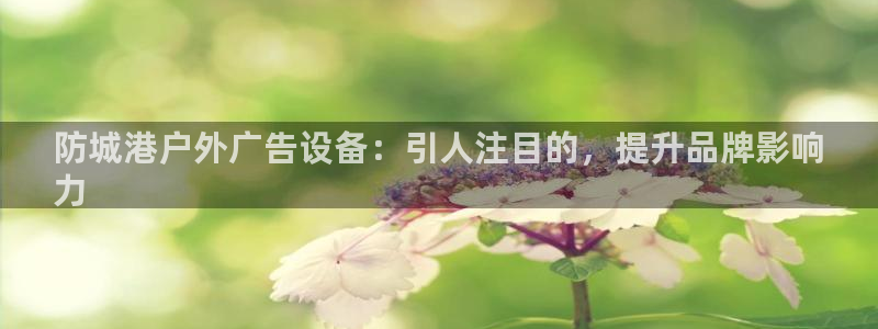 杏宇平台代理怎么赚钱：防城港户外广告设备：引人注目的，提升品牌影响
力