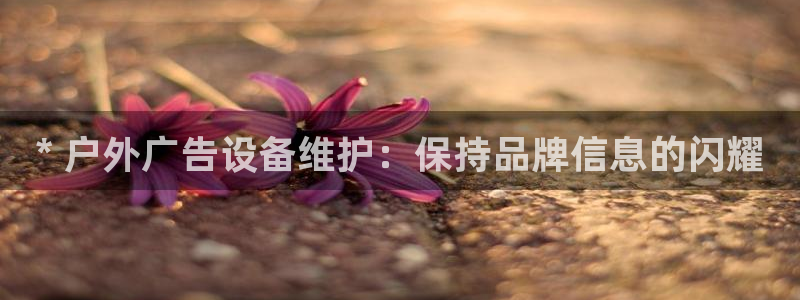 杏宇平台是什么：* 户外广告设备维护：保持品牌信息的闪耀