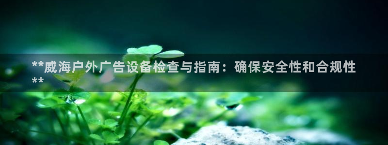 杏宇平台代理怎么样可靠吗：**威海户外广告设备检查与指南：确保安全性和合规性
**