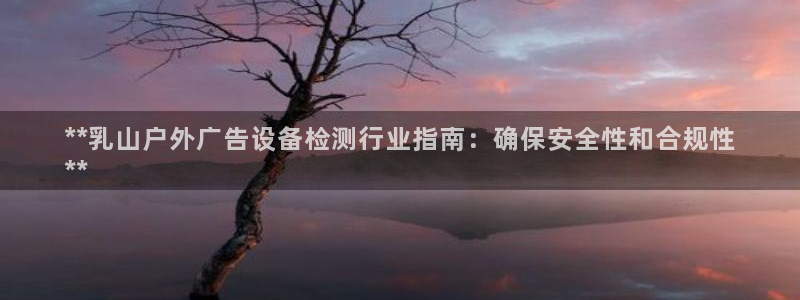 杏宇平台代理多少钱：**乳山户外广告设备检测行业指南：确保安全性和合规性
**