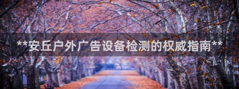 杏宇代理注册：**安丘户外广告设备检测的权威指南**