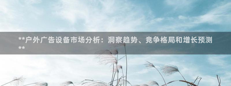杏宇平台总代理：**户外广告设备市场分析：洞察趋势、竞争格局和增长预测
**