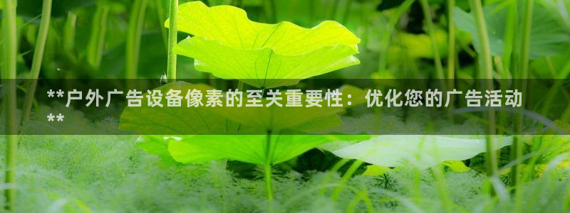 杏宇平台怎么样赚钱：**户外广告设备像素的至关重要性：优化您的广告活动
**