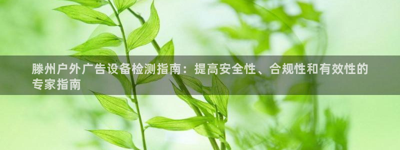 杏宇平台代理：滕州户外广告设备检测指南：提高安全性、合规性和有效性的
专家指南