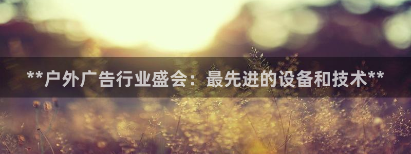 杏宇平台代理多少钱一次：**户外广告行业盛会：最先进的设备和技术**