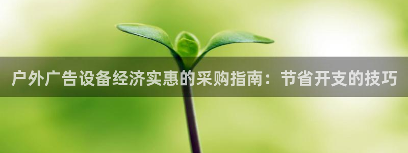 杏宇平台是什么：户外广告设备经济实惠的采购指南：节省开支的技巧