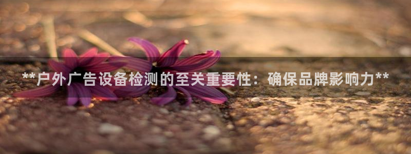 杏宇平台官网注册：**户外广告设备检测的至关重要性：确保品牌影响力**
