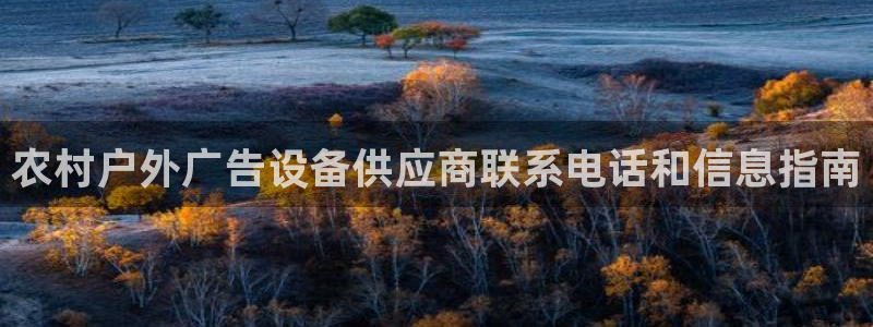 杏宇平台代理怎么样赚钱：农村户外广告设备供应商联系电话和信息指南