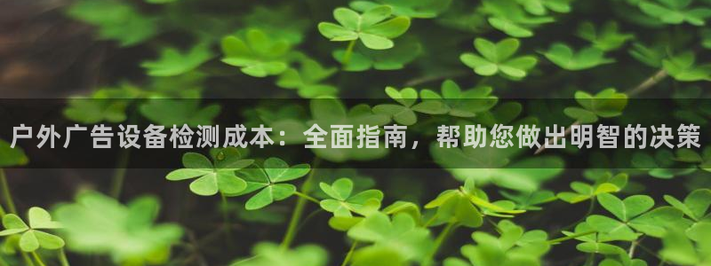 杏宇平台总代理是谁：户外广告设备检测成本：全面指南，帮助您做出明智的决策