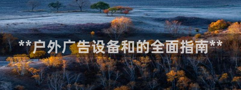 杏宇平台招商：**户外广告设备和的全面指